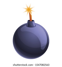 Bomb icon. Cartoon of bomb vector icon for web design isolated on white background