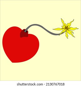 Bomb icon in comic style. Cartoon vector illustration of dynamite in the shape of love.
simple vector illustration design.