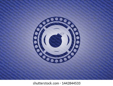 bomb icon with denim texture