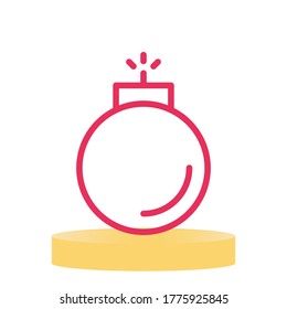 Bomb Icon Design with Red Line Style