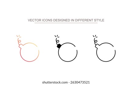 Diseño de icono de bomba con fondo blanco