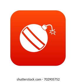 Bomb icon digital red for any design isolated on white vector illustration