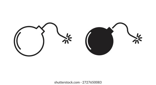 Bomb icon in doodle and stroke style.