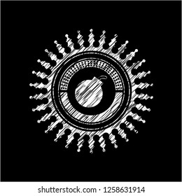 bomb icon drawn with chalkboard texture