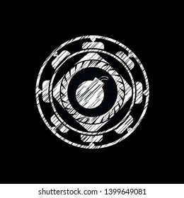 bomb icon drawn with chalkboard texture