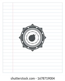 bomb icon drawn in pencil. Vector Illustration. Detailed.