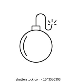 icono de bomba del icono de seguridad para concepto móvil y aplicaciones web. Icono de la bomba de línea delgada se puede usar para web y móvil. Icono premium sobre fondo blanco