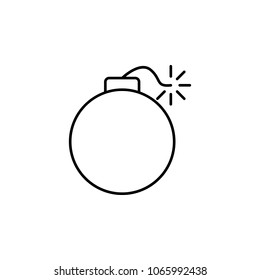 bomb icon. Element of simple icon for websites, web design, mobile app, info graphics. Thin line icon for website design and development, app development on white background