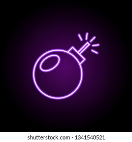 bomb icon. Elements of Web in neon style icons. Simple icon for websites, web design, mobile app, info graphics