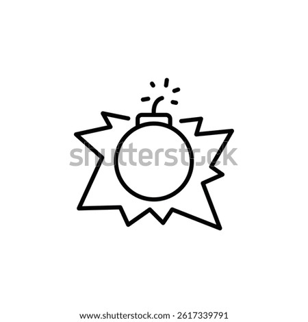 Bomb Icon with explosive hazard, danger sign on detonator vector design