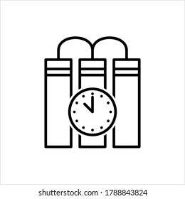 Bomb Icon, Explosive Weapon, Explosive Device Icon Vector Art Illustration