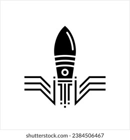 Bomb Icon, Explosive Weapon, Explosive Device Icon, Hollow Projectile Containing An Explosive Vector Art Illustration