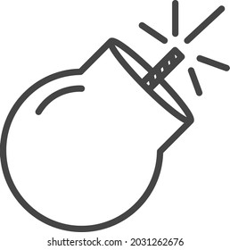 Icono de la bomba. Juego de iconos de caída . Estilo de línea 