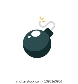 Bomb icon with flat design style isolated on white background