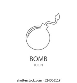 Bomb icon. Flat design style. 
