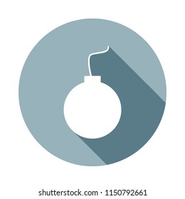 bomb icon in Flat long shadow. One of web collection icon can be used for UI/UX