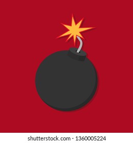 Bomb icon in flat style