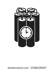 Bomb icon in flat style. Dynamite vector illustration on white isolated background. C4 tnt business concept. stock illustration