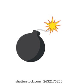 Bomb icon in flat style, illustration. Bomb icon illustration isolated, bomb icon. Bomb icons graphic design symbols.
