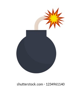 bomb icon in flat style isolated vector illustration on white transparent background
