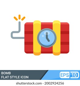 Bomb icon in flat style isolated on white background. EPS 10
