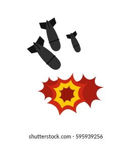 Bomb icon in flat style isolated on white background vector illustration
