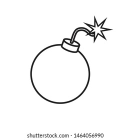 Bomb icon in flat style, vector illustration.