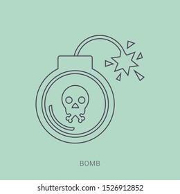 Bomb icon in flat style, vector illustration. 