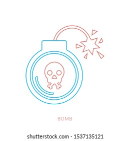 Bomb icon in flat style, vector illustration.