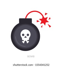 Bomb icon in flat style, vector illustration.