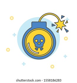 Bomb icon in flat style, vector illustration.