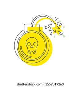 Bomb icon in flat style, vector illustration.