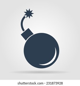 Bomb Icon. Flat Vector Illustrator Eps  10