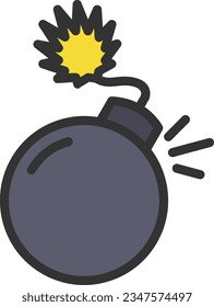 Bomb Icon image. Suitable for mobile application.