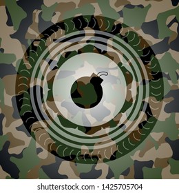 bomb icon inside camo texture