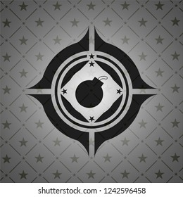bomb icon inside dark badge or emblem