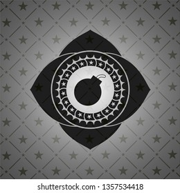 bomb icon inside dark emblem