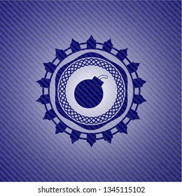 bomb icon inside jean background