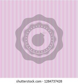 bomb icon inside pink emblem