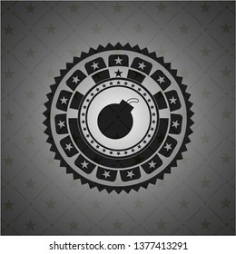 bomb icon inside realistic black emblem