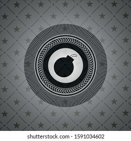 bomb icon inside realistic black emblem
