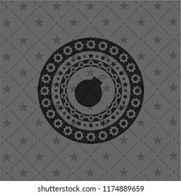 bomb icon inside realistic dark emblem