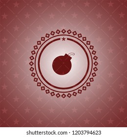 bomb icon inside red emblem. Vintage.