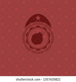 bomb icon inside red icon or emblem