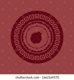 icono de bomba dentro del emblema rojo retro