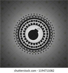 bomb icon inside retro style black emblem