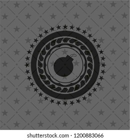 bomb icon inside retro style black emblem