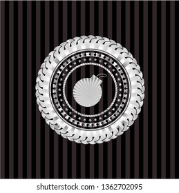 bomb icon inside silver badge
