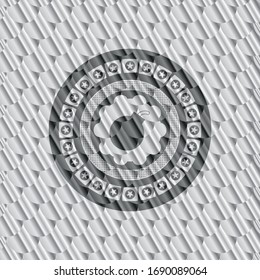 Bombensymbol in silberfarbenem Emblem. Skaliert Muster. Vektorillustration Illustration. Detaillierte Angaben.