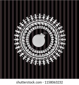 bomb icon inside silver emblem